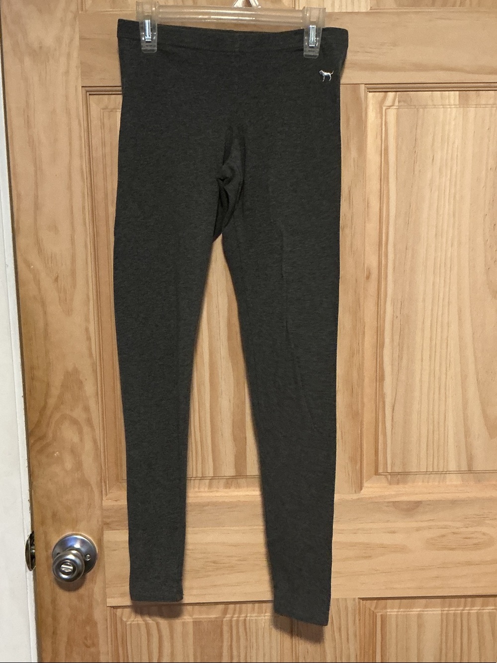 PINK Victoria's Secret Dark Gray Leggings with Dog Logo